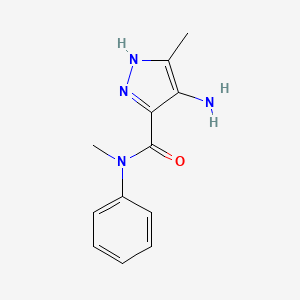 molecular formula C12H14N4O B1526196 4-amino-N,5-dimethyl-N-phenyl-1H-pyrazole-3-carboxamide CAS No. 1346268-79-8