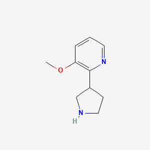 molecular formula C10H14N2O B15261965 3-Methoxy-2-(pyrrolidin-3-yl)pyridine 