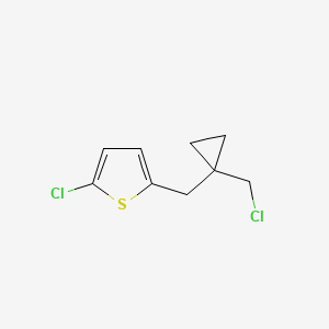 molecular formula C9H10Cl2S B15261970 2-Chloro-5-((1-(chloromethyl)cyclopropyl)methyl)thiophene 