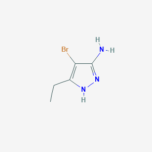 molecular formula C5H8BrN3 B1526200 4-Bromo-3-ethyl-1H-pyrazol-5-amine CAS No. 1376333-10-6