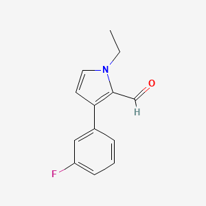 molecular formula C13H12FNO B15262013 1-Ethyl-3-(3-fluorophenyl)-1H-pyrrole-2-carbaldehyde 
