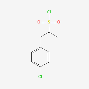 molecular formula C9H10Cl2O2S B15262022 1-(4-Chlorophenyl)propane-2-sulfonyl chloride 