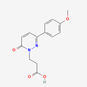 molecular formula C14H14N2O4 B15262024 3-[3-(4-methoxyphenyl)-6-oxopyridazin-1(6H)-yl]propanoic acid 