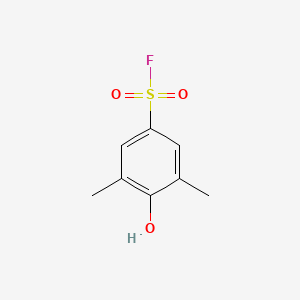 molecular formula C8H9FO3S B15262061 4-Hydroxy-3,5-dimethylbenzene-1-sulfonyl fluoride 