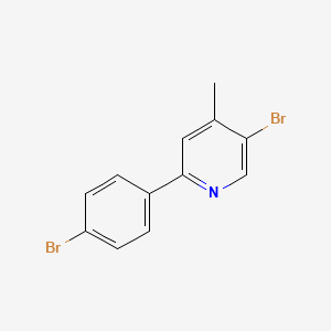 molecular formula C12H9Br2N B15262064 5-Bromo-2-(4-bromophenyl)-4-methylpyridine 