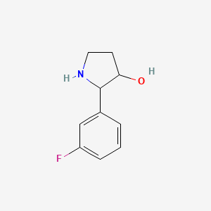 molecular formula C10H12FNO B15262074 2-(3-Fluorophenyl)pyrrolidin-3-OL 