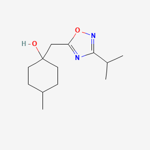 molecular formula C13H22N2O2 B15262079 4-Methyl-1-{[3-(propan-2-yl)-1,2,4-oxadiazol-5-yl]methyl}cyclohexan-1-ol 