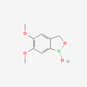 molecular formula C9H11BO4 B15262092 5,6-Dimethoxy-1,3-dihydro-2,1-benzoxaborol-1-ol 
