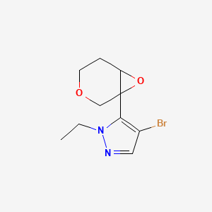 molecular formula C10H13BrN2O2 B15262094 4-Bromo-5-{3,7-dioxabicyclo[4.1.0]heptan-1-yl}-1-ethyl-1H-pyrazole 