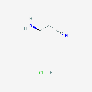 molecular formula C4H9ClN2 B1526212 (R)-3-Aminobutanenitrile hydrochloride CAS No. 1073666-55-3