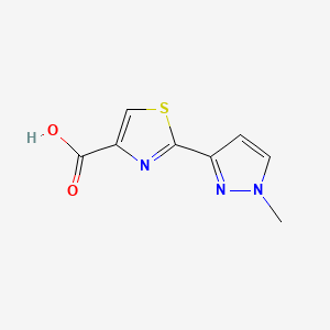 molecular formula C8H7N3O2S B15262166 2-(1-Methyl-1h-pyrazol-3-yl)thiazole-4-carboxylic acid 