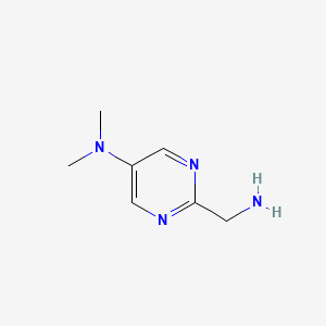 molecular formula C7H12N4 B1526218 2-(Aminomethyl)-N,N-dimethylpyrimidin-5-amine CAS No. 944902-83-4