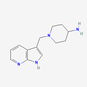 molecular formula C13H18N4 B15262207 1-({1H-pyrrolo[2,3-b]pyridin-3-yl}methyl)piperidin-4-amine 