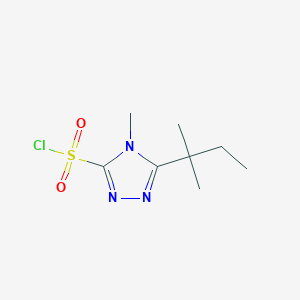 molecular formula C8H14ClN3O2S B15262224 4-Methyl-5-(2-methylbutan-2-YL)-4H-1,2,4-triazole-3-sulfonyl chloride 