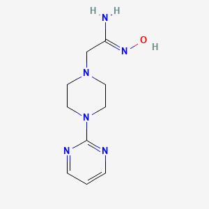 molecular formula C10H16N6O B15262242 N'-hydroxy-2-(4-pyrimidin-2-ylpiperazin-1-yl)ethanimidamide 