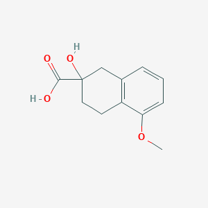 molecular formula C12H14O4 B15262267 2-Hydroxy-5-methoxy-1,2,3,4-tetrahydronaphthalene-2-carboxylic acid 