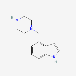 molecular formula C13H17N3 B15262279 4-[(Piperazin-1-yl)methyl]-1H-indole 