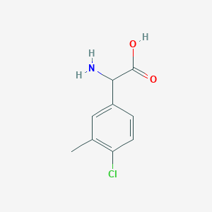 molecular formula C9H10ClNO2 B1526228 2-Amino-2-(4-chloro-3-methylphenyl)acetic acid CAS No. 1239646-77-5