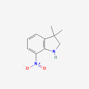 molecular formula C10H12N2O2 B15262301 3,3-Dimethyl-7-nitro-2,3-dihydro-1H-indole 