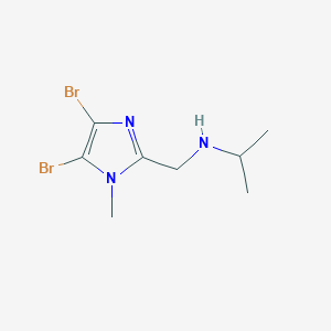 molecular formula C8H13Br2N3 B15262319 [(4,5-Dibromo-1-methyl-1H-imidazol-2-yl)methyl](propan-2-yl)amine 