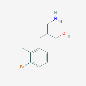 molecular formula C11H16BrNO B15262327 3-Amino-2-[(3-bromo-2-methylphenyl)methyl]propan-1-ol 
