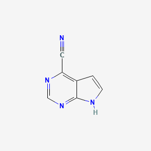 molecular formula C7H4N4 B1526233 7H-Pyrrolo[2,3-d]pyrimidine-4-carbonitrile CAS No. 1005206-16-5
