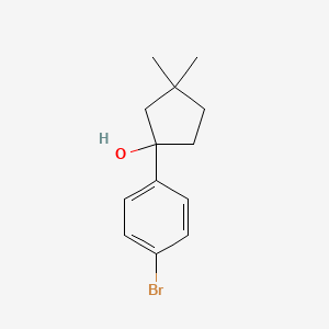 molecular formula C13H17BrO B15262337 1-(4-Bromophenyl)-3,3-dimethylcyclopentan-1-ol 