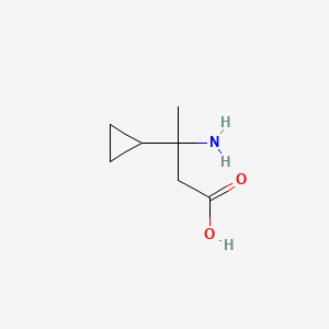 molecular formula C7H13NO2 B1526235 3-氨基-3-环丙基丁酸 CAS No. 1270536-24-7