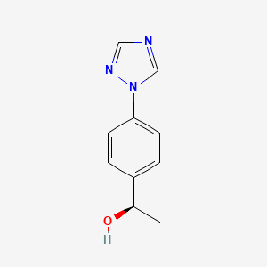 molecular formula C10H11N3O B15262377 (1R)-1-[4-(1H-1,2,4-triazol-1-yl)phenyl]ethan-1-ol 