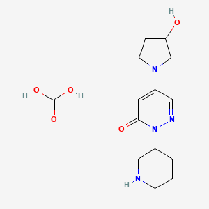 molecular formula C14H22N4O5 B15262396 Carbonic acid;5-(3-hydroxypyrrolidin-1-yl)-2-piperidin-3-ylpyridazin-3-one 