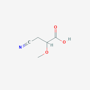 molecular formula C5H7NO3 B1526240 3-Cyano-2-methoxypropanoic acid CAS No. 1314978-71-6