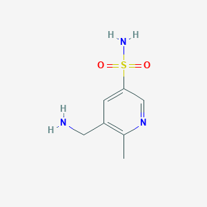 molecular formula C7H11N3O2S B15262402 5-(Aminomethyl)-6-methylpyridine-3-sulfonamide 