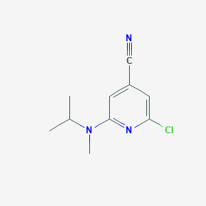 molecular formula C10H12ClN3 B15262407 2-Chloro-6-[methyl(propan-2-YL)amino]pyridine-4-carbonitrile 