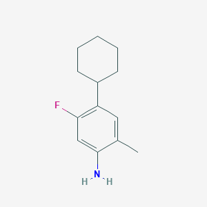 molecular formula C13H18FN B15262412 4-Cyclohexyl-5-fluoro-2-methylaniline 