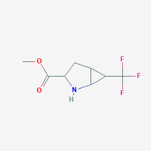 molecular formula C8H10F3NO2 B15262418 Methyl 6-(trifluoromethyl)-2-azabicyclo[3.1.0]hexane-3-carboxylate 
