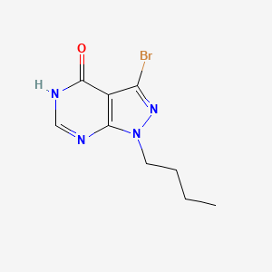molecular formula C9H11BrN4O B15262423 3-Bromo-1-butyl-1H-pyrazolo[3,4-d]pyrimidin-4-ol 