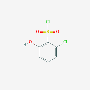molecular formula C6H4Cl2O3S B15262432 2-Chloro-6-hydroxybenzene-1-sulfonyl chloride 