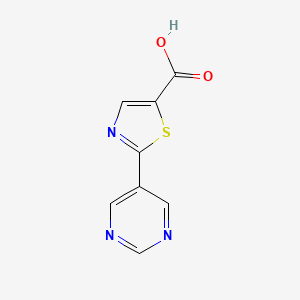 molecular formula C8H5N3O2S B15262440 2-(Pyrimidin-5-yl)-1,3-thiazole-5-carboxylic acid 