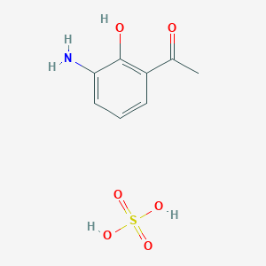 molecular formula C8H11NO6S B15262460 1-(3-Amino-2-hydroxyphenyl)ethan-1-one,sulfuricacid 