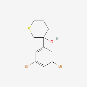 molecular formula C11H12Br2OS B15262511 3-(3,5-Dibromophenyl)thian-3-ol 