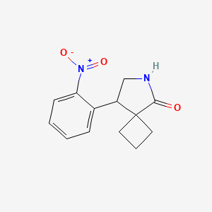molecular formula C13H14N2O3 B15262512 8-(2-Nitrophenyl)-6-azaspiro[3.4]octan-5-one 