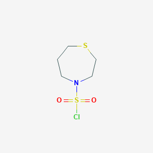 molecular formula C5H10ClNO2S2 B15262524 1,4-Thiazepane-4-sulfonyl chloride 