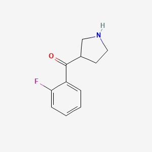 molecular formula C11H12FNO B15262539 3-(2-Fluorobenzoyl)pyrrolidine 