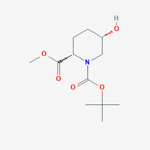 molecular formula C12H21NO5 B1526256 (2S,5S)-1-tert-Butyl 2-methyl 5-hydroxypiperidine-1,2-dicarboxylate CAS No. 915976-32-8