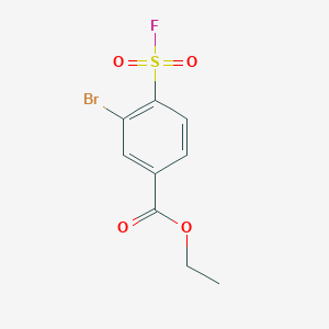 molecular formula C9H8BrFO4S B15262563 Ethyl 3-bromo-4-(fluorosulfonyl)benzoate 