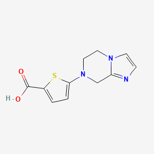 molecular formula C11H11N3O2S B15262576 5-{5H,6H,7H,8H-imidazo[1,2-a]pyrazin-7-yl}thiophene-2-carboxylic acid 