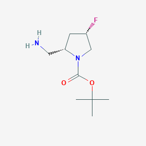 molecular formula C10H19FN2O2 B1526258 Tert-butyl (2S,4S)-2-(aminomethyl)-4-fluoro-1-pyrrolidinecarboxylate CAS No. 1033245-12-3