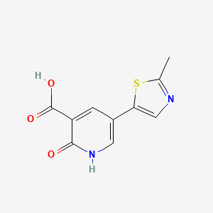 molecular formula C10H8N2O3S B15262622 2-Hydroxy-5-(2-methyl-1,3-thiazol-5-yl)pyridine-3-carboxylic acid 