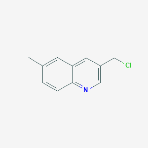 molecular formula C11H10ClN B15262625 3-(Chloromethyl)-6-methylquinoline 