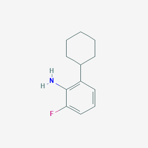 molecular formula C12H16FN B15262638 2-Cyclohexyl-6-fluoroaniline 